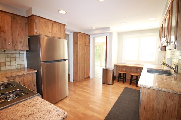 Interior, Kitchen, Recessed Lighting, Wood Texture Flooring