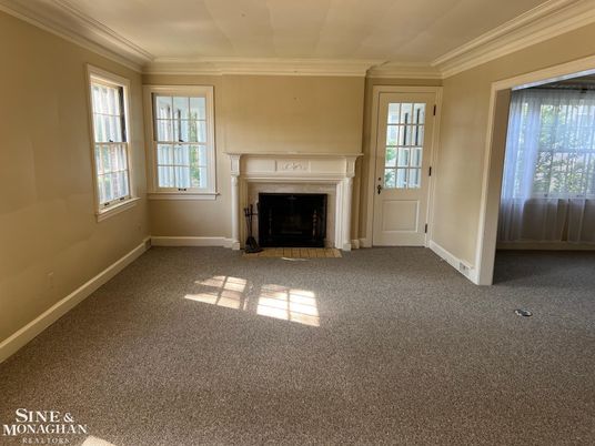 Empty room, Fireplace, Interior