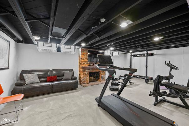 Fireplace, Fitness Equipment, Interior, Stone Walls