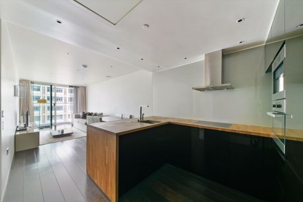 Interior, Kitchen, Living room, Recessed Lighting, Wood Texture Flooring