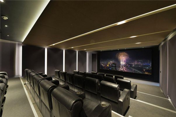 Home Theatre Room, Interior, Projection Screen, Recessed Lighting, Theatre Room