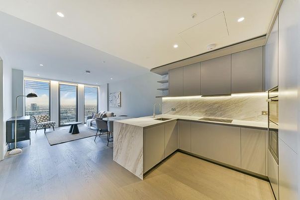 Interior, Kitchen, Recessed Lighting, Wood Texture Flooring