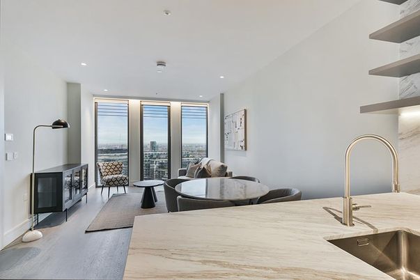 Dining room, Interior, Kitchen, Recessed Lighting, Wood Texture Flooring