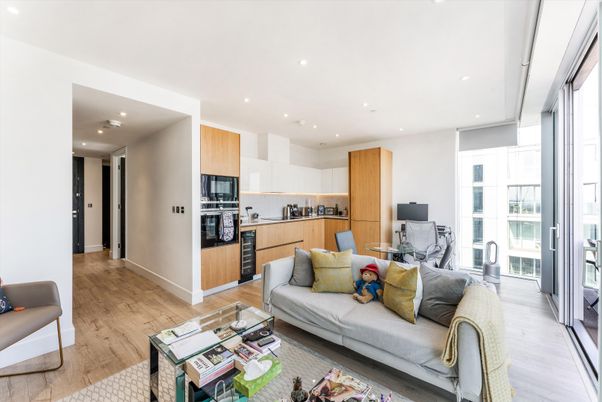 Interior, Kitchen, Living room, Recessed Lighting, Stainless Steel Appliances, Wood Texture Flooring
