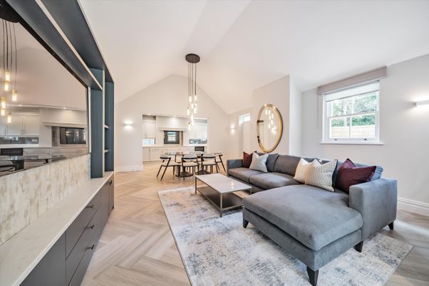 Dining room, Interior, Kitchen, Living room, Pendant Lights, Wood Texture Flooring
