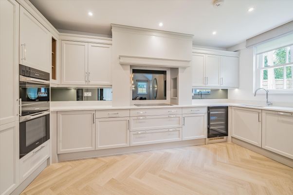 Interior, Kitchen, Recessed Lighting, Wood Texture Flooring