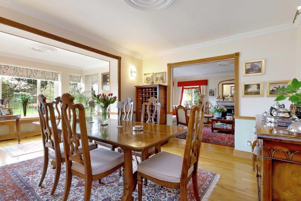 Dining room, Fireplace, Interior, Wood Texture Flooring