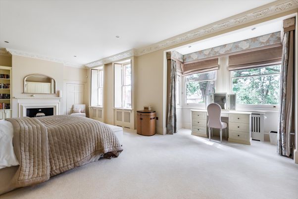 Bedroom, Fireplace, Home Office, Interior, Recessed Lighting