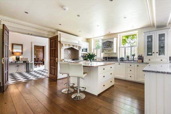 Interior, Kitchen, Recessed Lighting, Wood Texture Flooring