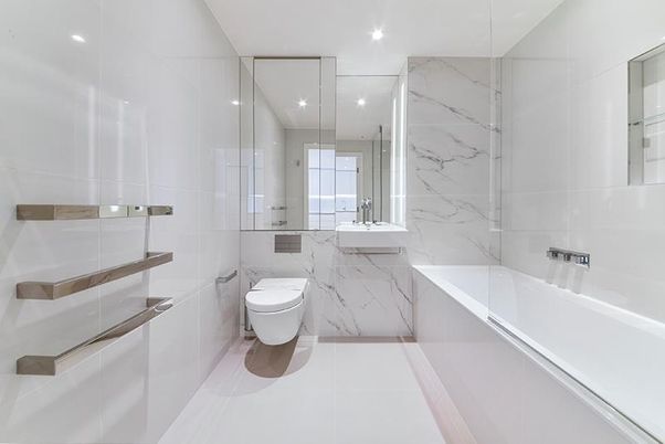 Bathroom, Glass Shower, Interior, Marble Walls, Recessed Lighting