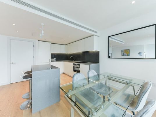 Dining room, Interior, Kitchen, Recessed Lighting, Wood Texture Flooring