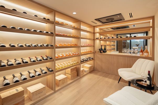 Interior, Recessed Lighting, Wine Storage, Wood Texture Flooring