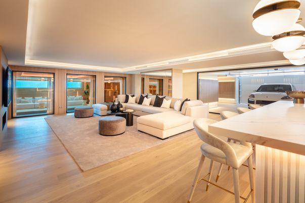Dining room, Interior, Living room, Pendant Lights, Wood Texture Flooring