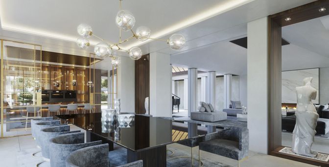 Dining room, Interior, Pendant Lights