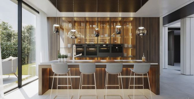 Interior, Pendant Lights, Wooden Walls