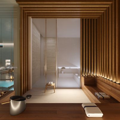 Bathroom, Interior, Wood Texture Flooring