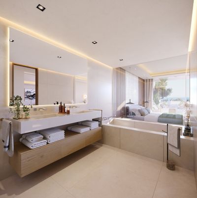 Bathroom, Interior, Recessed Lighting