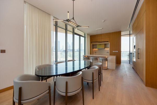 Dining room, Interior, Kitchen, Pendant Lights, Wood Texture Flooring