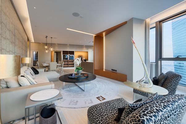 Dining room, Interior, Living room, Pendant Lights, Recessed Lighting, Wood Texture Flooring