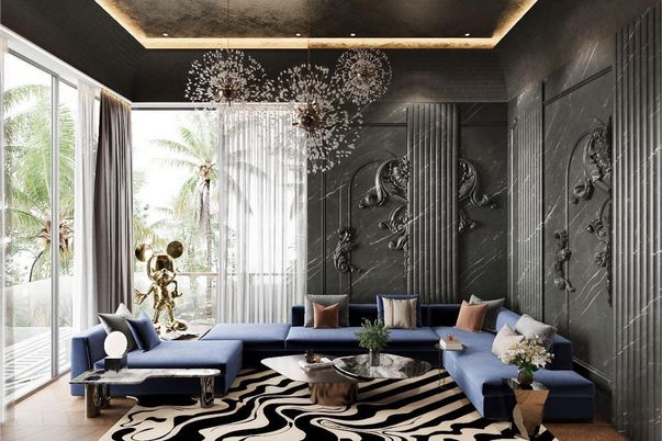 Interior, Living room, Recessed Lighting