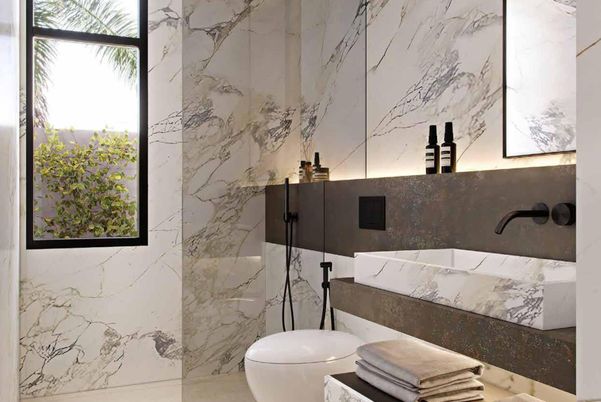 Bathroom, Interior, Marble Walls