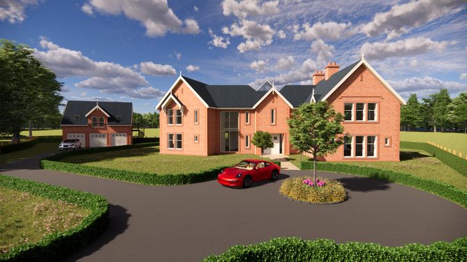 Attached, Exterior, Facade, Brick Traditional