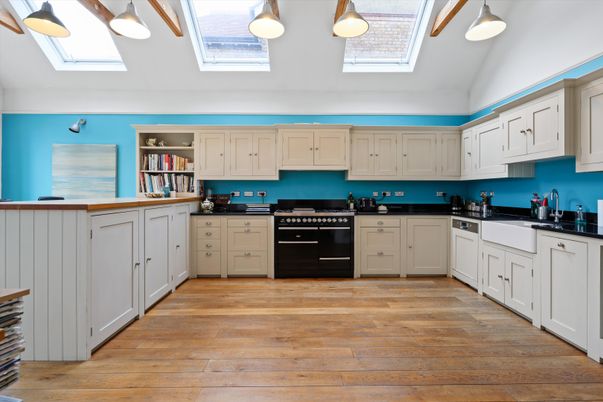 Interior, Kitchen, Pendant Lights, Wood Texture Flooring