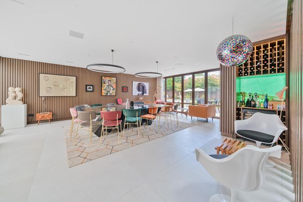 Dining room, Interior, Living room, Pendant Lights, Recessed Lighting
