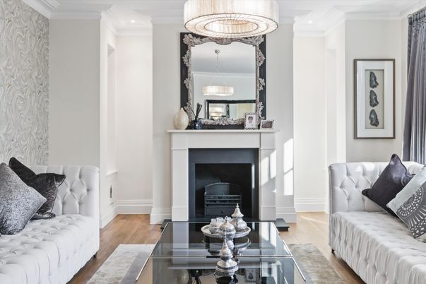 Fireplace, Interior, Pendant Lights, Recessed Lighting, Wood Texture Flooring