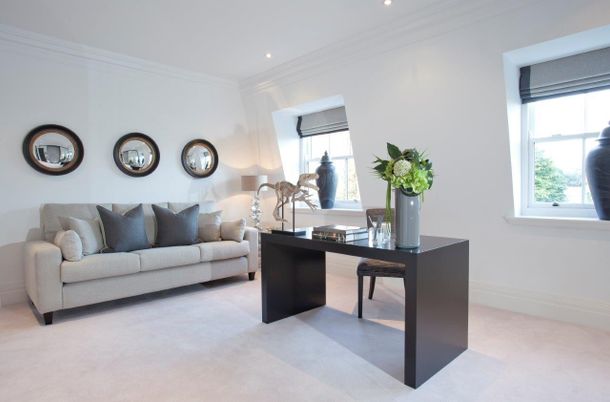Home Office, Interior, Recessed Lighting