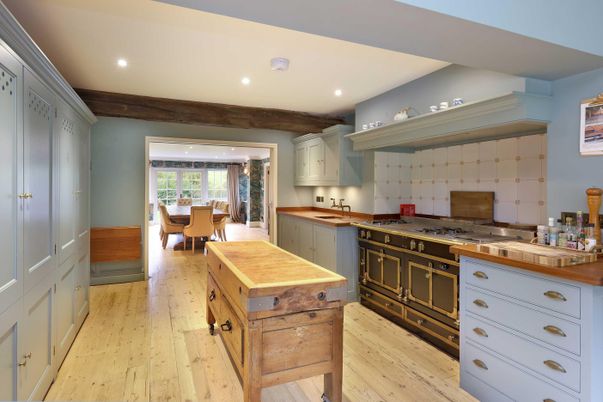 Dining room, Interior, Kitchen, Recessed Lighting, Wood Texture Flooring