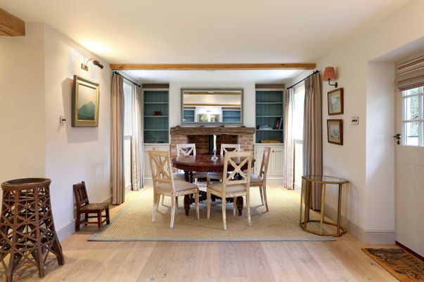 Dining room, Interior, Wood Texture Flooring