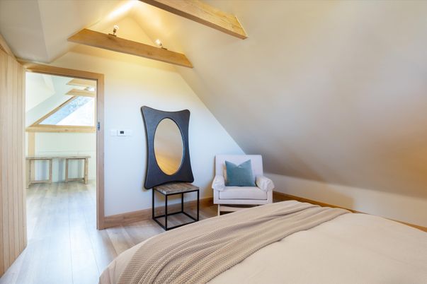Bedroom, Interior, Wooden Beams, Wood Texture Flooring