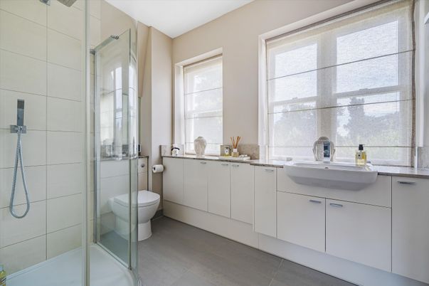 Bathroom, Dual Sink Vanities, Glass Shower, Interior