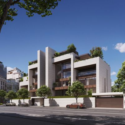 Attached, Exterior, Facade, Modern