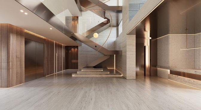 Interior, Pendant Lights, Recessed Lighting, Wood Texture Flooring