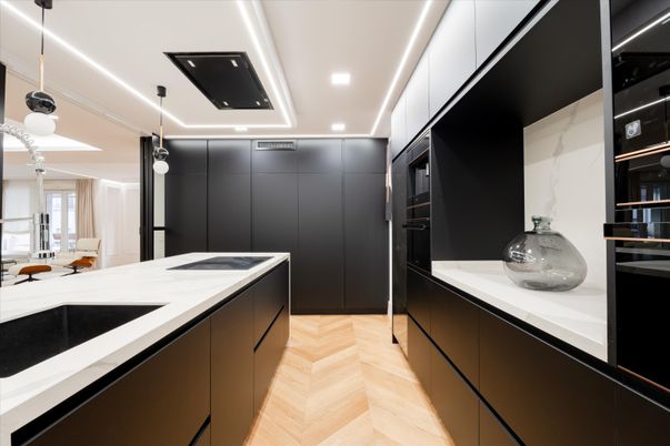 Interior, Pendant Lights, Recessed Lighting, Wood Texture Flooring