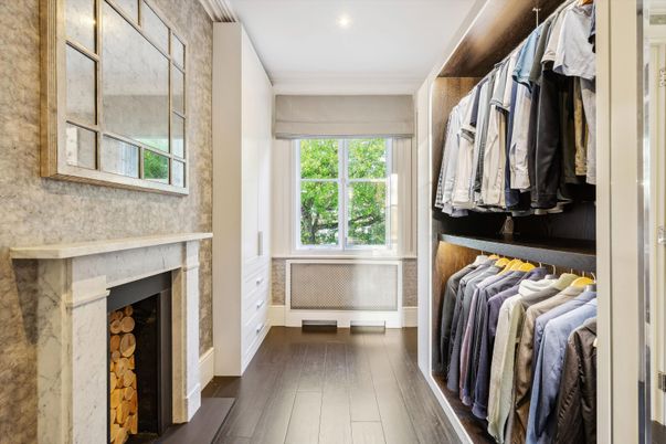Fireplace, Interior, Recessed Lighting, Walk-in Closets, Wood Texture Flooring