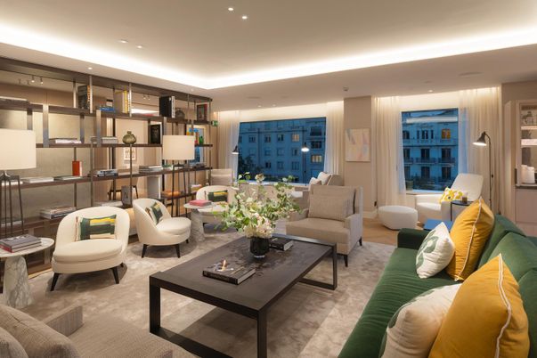 Interior, Living room, Recessed Lighting