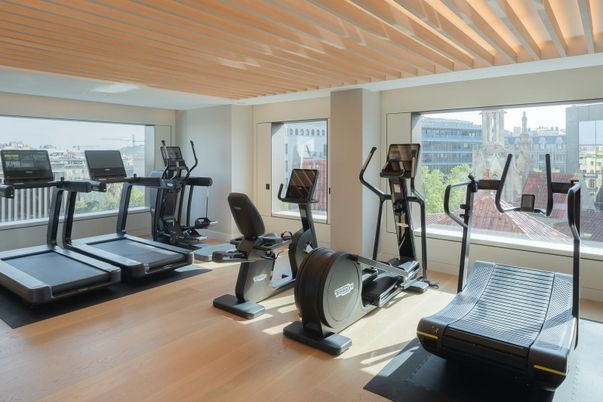 Fitness Equipment, Gym, Interior, Wood Texture Flooring