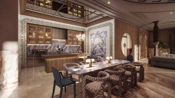 Chandelier, Interior, Recessed Lighting, Wood Texture Flooring