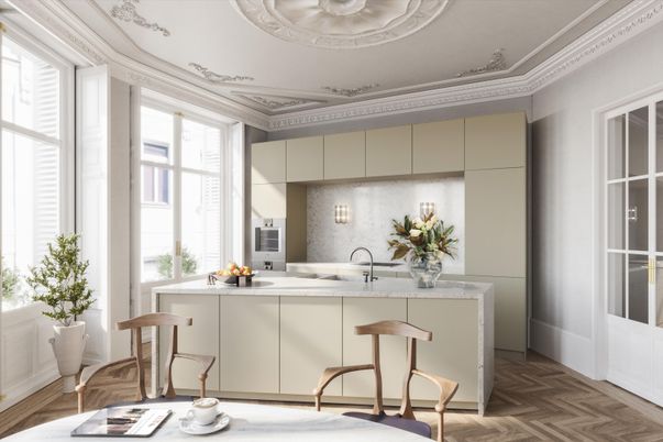 Interior, Kitchen, Wood Texture Flooring