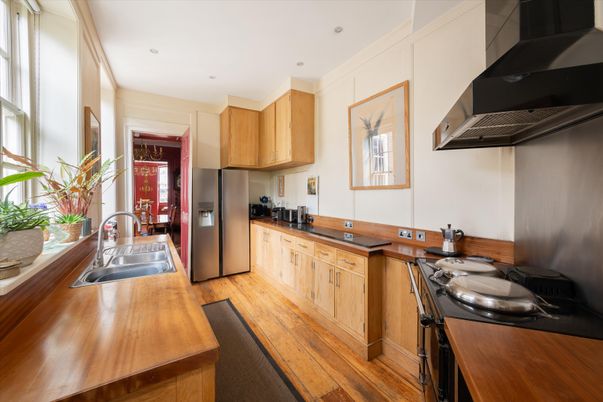 Interior, Kitchen, Recessed Lighting, Wood Texture Flooring