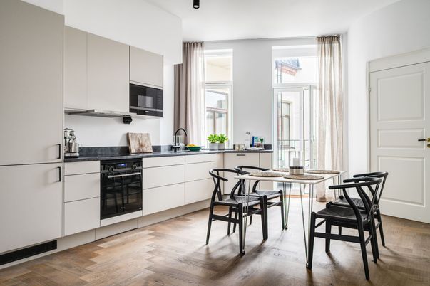 Dining room, Interior, Kitchen, Wood Texture Flooring