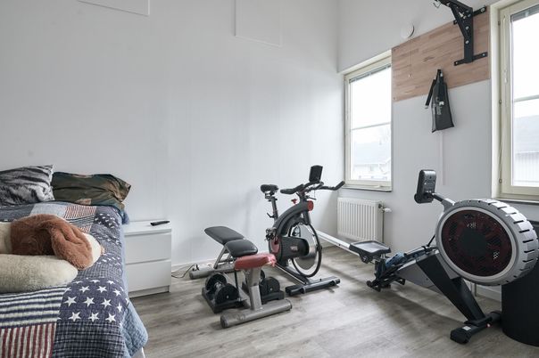 Fitness Equipment, Interior, Wood Texture Flooring
