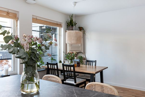 Dining room, Interior, Wood Texture Flooring
