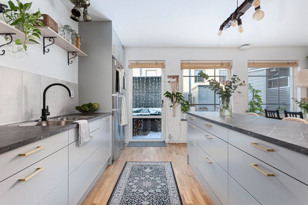 Interior, Kitchen, Wood Texture Flooring