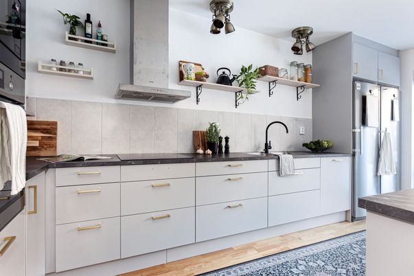 Interior, Kitchen, Stainless Steel Appliances, Wood Texture Flooring