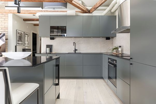 Interior, Kitchen, Wooden Beams, Wood Texture Flooring
