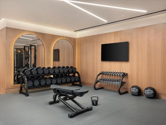 Fitness Equipment, Interior, Recessed Lighting, Wooden Walls